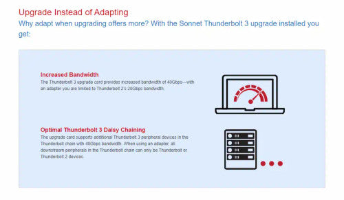 Sonnet Thunderbolt 3 Upgrade Card for Echo Express SE I and SE II Sonnet Thunderbolt 3 Upgrade Card for Echo Express SE I and SE II